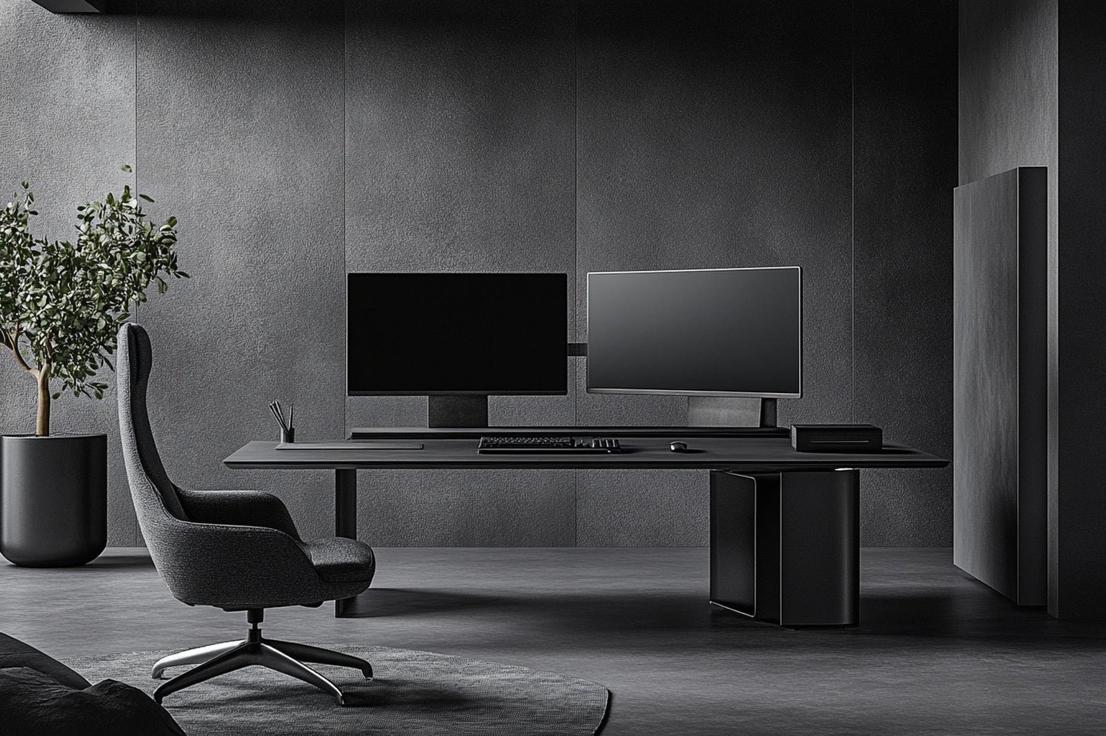 Premium dark workspace for web design and IT solutions